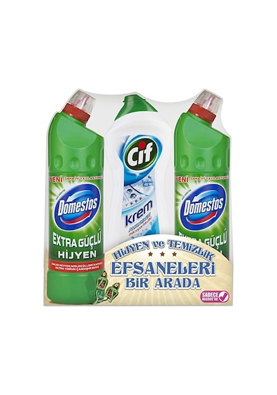 Domestos Çamaşır Suyu Dağ Esintisi 2x810g + Cif Krem Diğer