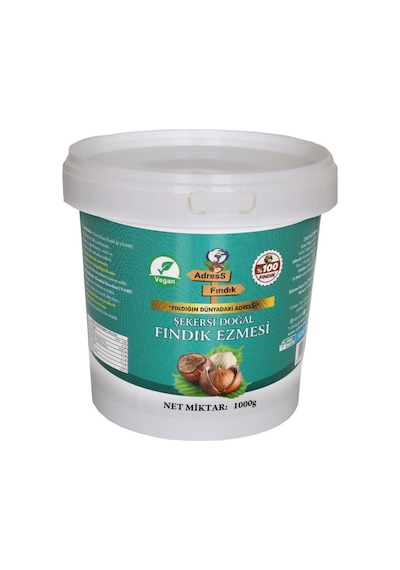 Adress Fındık Şekersiz Fındık Ezmesi 1 KG