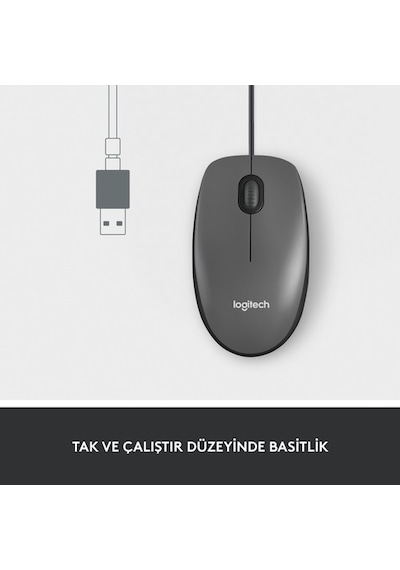 Logitech M100 USB Kablolu Optik Mouse
