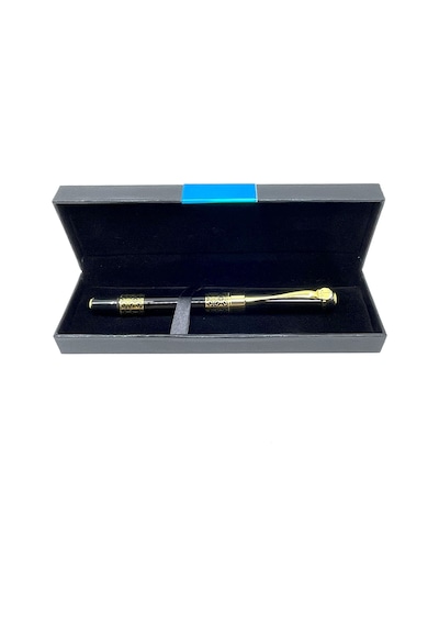 Premium Metal Roller Tükenmez Kalem Retro Desen - Gold/black