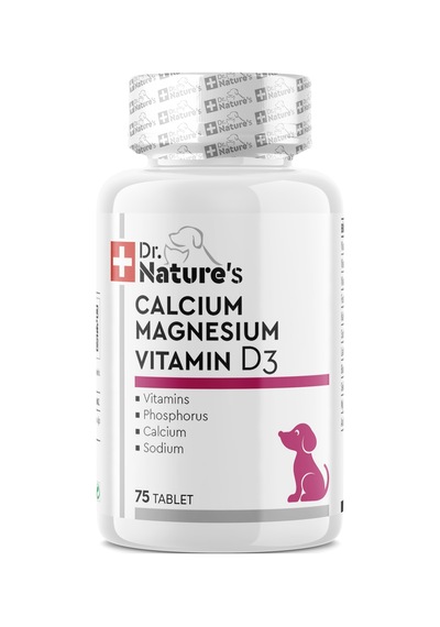 Dr. Nature's Dog Kalsiyum Magnezyum + Vit D3 Köpekler için Besin Takviyesi 75 Tablet