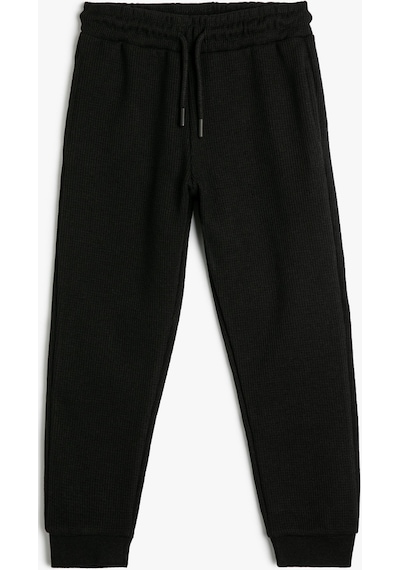 Koton Basic Jogger Eşofman Altı Cepli Beli Bağlamalı Siyah 4skb40016tk 4SKB40016TK999 Siyah