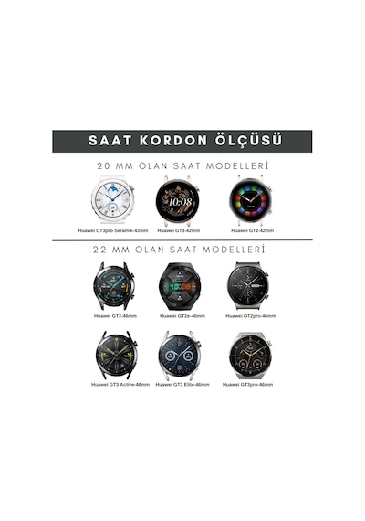 Vagave Huawei  Watch 4 GT2E GT3 Pro 20 22 MM Deri Kordon