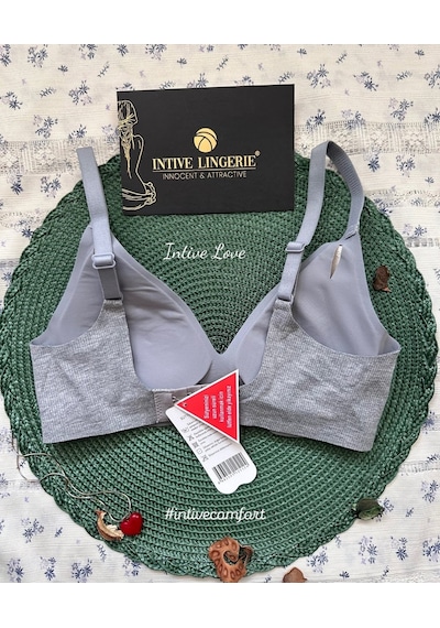 Softease V Yaka Balensiz Dikişsiz Lazer Kesim Rahat Soft Kumaştan Mavi