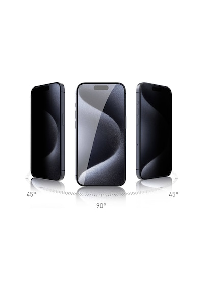 Zore Apple iPhone 15 Pro Max Uyumlu Rika Premium Privacy Temperli Cam Ekran Koruyucu