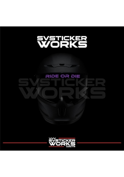 Ride Or Die Sticker Kask Vizör Sticker Tüm Kasklar Uyumlu 1 Adet Mor