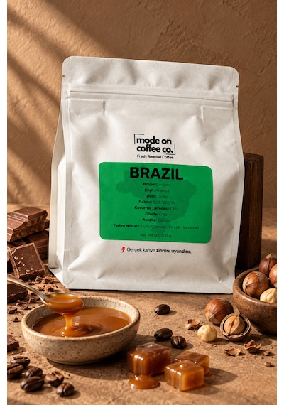 Brezilya Cerrado Filtre Ve Espresso Kahve 200 Gr %100 Arabica Doğal - Espresso Makinesi İçin Öğütülmüş