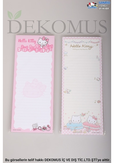 Dekomus İle Lisanslı Yeni Sezon Hello Kıtty "tekli" 9x22 Cm Block Note Altın
