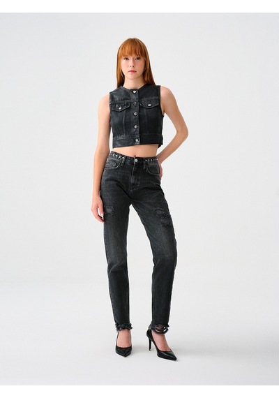 LOFT Mom Slim Fit Kadın Pantolon Lf2037614 Q1.v1 Denim