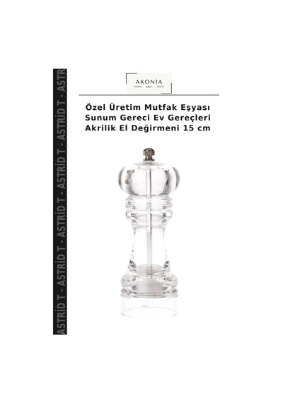 Özel Üretim Mutfak Eşyası Sunum Gereci Ev Gereçleri Akrilik El Değirmeni 15 Cm Çok Renkli