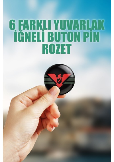 Papers, Please Video Oyun Çanta Süsü İğneli Buton Rozet Seti 6 Adet Altılı