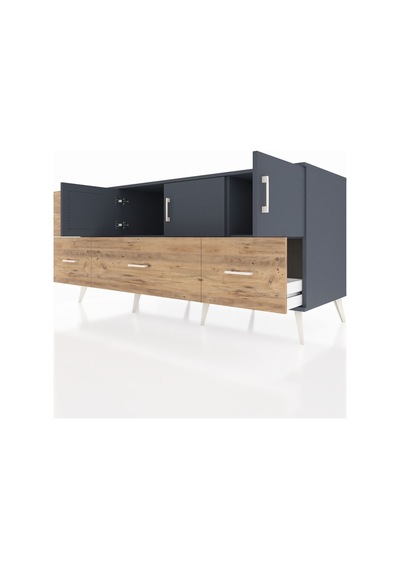 Kronos Konsol 2 Raflı 5 Çekmeceli 3 Kapaklı 176x59x83 Antrasit-antrasit/çam Antrasit/çam Kronos Konsol 2 Raflı 5 Çekmeceli 3 Kapaklı 176x59x83 Antrasit-antrasit/çam Antrasit/çam