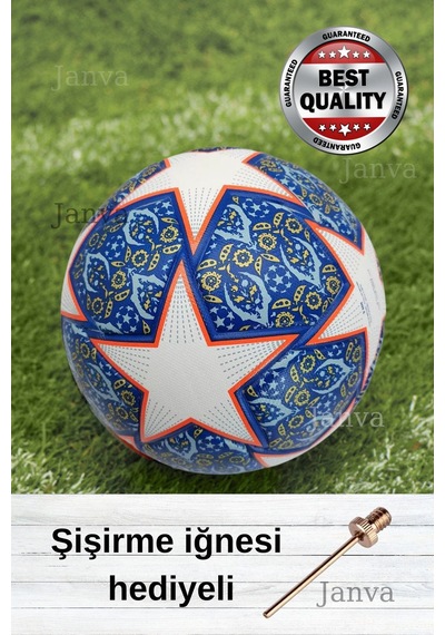 Janva Uefa Şampiyonlar Ligi Özel Tasarım Futbol Topu 420 gram Lazer Kesim Maç Ve Antreman Beyaz