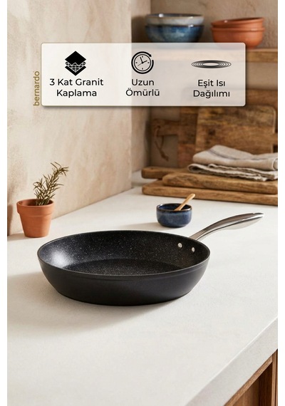 Bernardo Chef Line Granit Tava Siyah 28cm