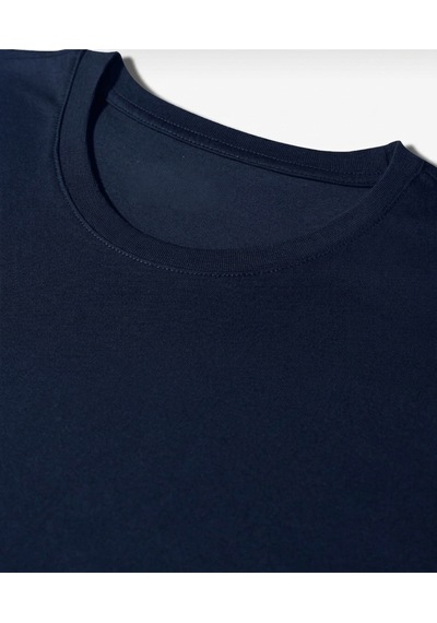 Bürke 2'li Erkek/Unisex Lacivert Renk %100 Pamuk Bisiklet Yaka Basic Tişört