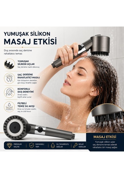 Sogud Duş Başlığı Seti Gri - 150 Cm Hortumlu Filtreli Arıtmalı El Duşu - 3 Fonksiyonlu Yüksek Basınçlı Model - 3 Yedek Filtre Kartuşlu Kireç Önleyici Su Tasarruflu Masaj Etkili Altın - Beyaz Sogud Duş Başlığı Seti Gri - 150 Cm Hortumlu Filtreli Arıtmalı El Duşu - 3 Fonksiyonlu Yüksek Basınçlı Model - 3 Yedek Filtre Kartuşlu Kireç Önleyici Su Tasarruflu Masaj Etkili Altın - Beyaz