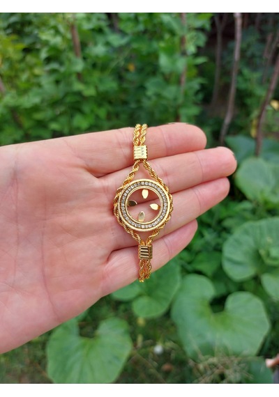 Gezergold Takı Çeyrek Çelik Zirkon Taşlı Bileklik 22ayar Altın Kaplama Bileklik