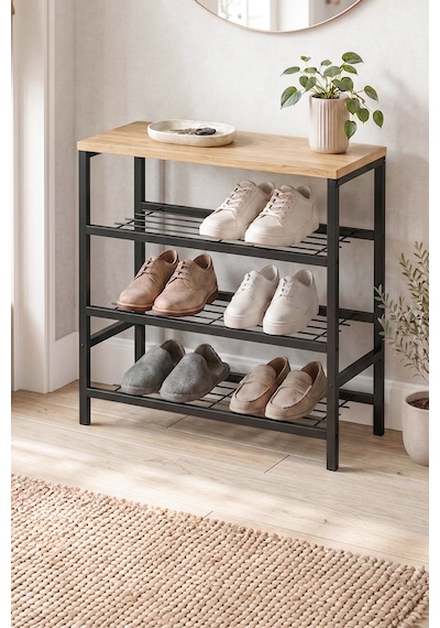 Dekoratif 3 Raflı Ayakkabılık Tel Raflı Ayakkabılık Metal Ayakkabılık Telora Safir Meşe Dekoratif 3 Raflı Ayakkabılık Tel Raflı Ayakkabılık Metal Ayakkabılık Telora Safir Meşe
