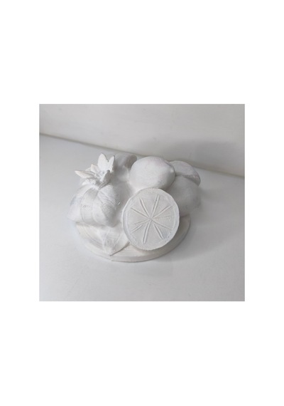 Boyanabilir Limon Desenli Kavonoz Kapağı Polyester Obje Beyaz - 909313887
