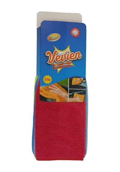 Microfiber Oto Yıkama Temizleme Oto Kurulama Bezi 3'lü 32x32 Cm Kırmızı