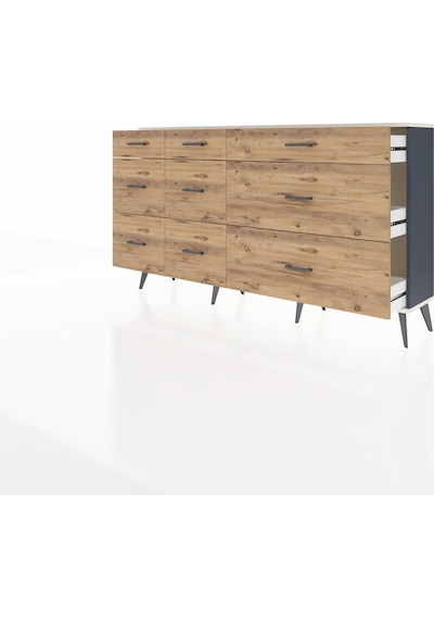 Arges Konsol 9 Çekmeceli 176x30x99 Antrasit-aytaşı/çam Aytası/atlas Çam - Antrasıt Arges Konsol 9 Çekmeceli 176x30x99 Antrasit-aytaşı/çam Aytası/atlas Çam - Antrasıt