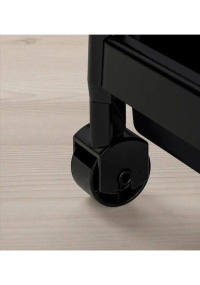 Ikea Vesken Tekerlekli Raf, Siyah, 3 Katmanlı 425032095 Siyah