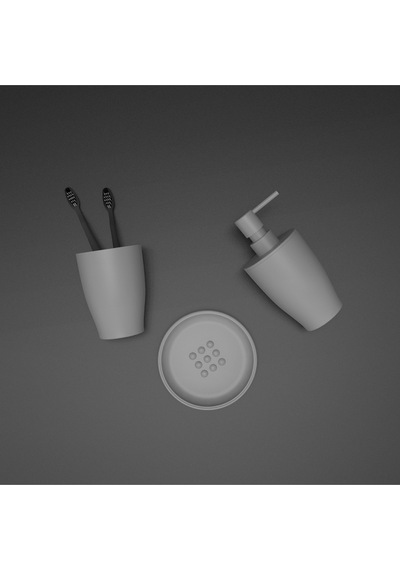 Pure 3'lü Banyo Seti-gri Grı