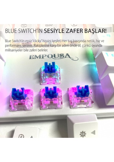 Inca Ikg-456 Empousa Blue Switch Mekanik Gaming Klavye 104 Tuş, 19 Rainbow Led Seçeneği, Full Anti-ghosting, Tür