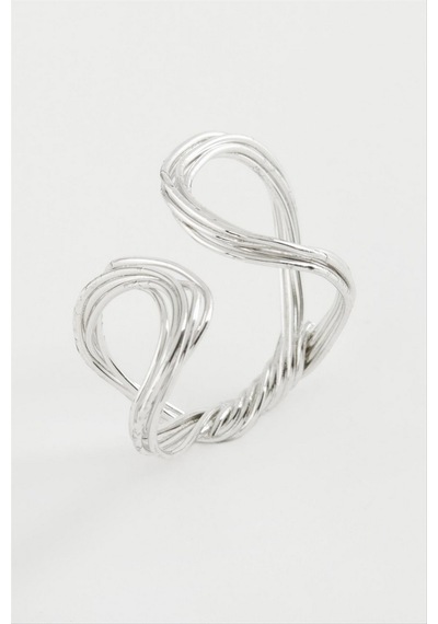Oval - 348 - Metal Yüzük - - Kmrsfres - Gümüş Rengi
