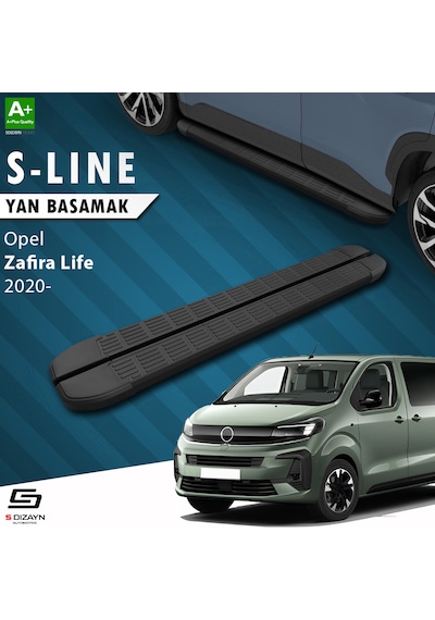 S-dizayn Opel Zafira Life Kısa Şase S-line Siyah Yan Basamak 213 Cm 2020 Üzeri A+ Kalite