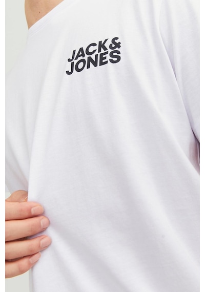 Jack & Jones 12151955 Jjecorp Logo Tee O-neck Noos Erkek T-shirt 12151955-R157889 Beyaz - Siyah