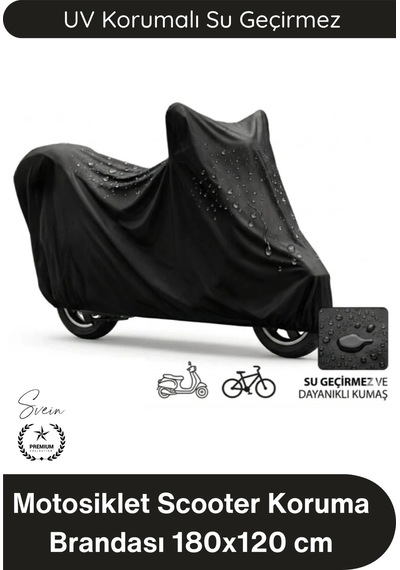 Branda Motosiklet Scooter Koruma Brandası Uv Korumalı Su Geçirmez Toz Önleyici Dış Mekan Dayanıklı