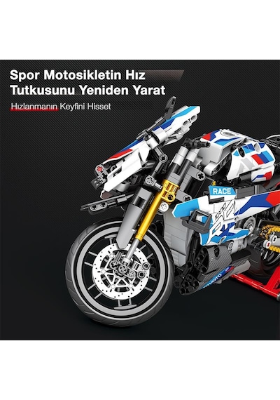 Reobrix Technic 99040 Moto League Bmw S1000 Rr Motosiklet Yaratıcı Yapı Blok Seti Building Blocks The Clock Tower - 949 Parça