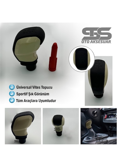 Spor Vites Topuzu Bej Rengi Her Araca Uyumlu Üniversal (01) (Sts Oto Aksesuar)