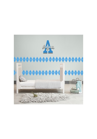 5cm Ebadında 128 Adet Üçgen Sticker Bebe Mavi