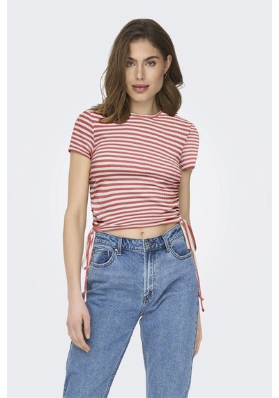 Only Onlwendy S/s Ruchıng Top Jrs 15284982 Gül Rengi 001