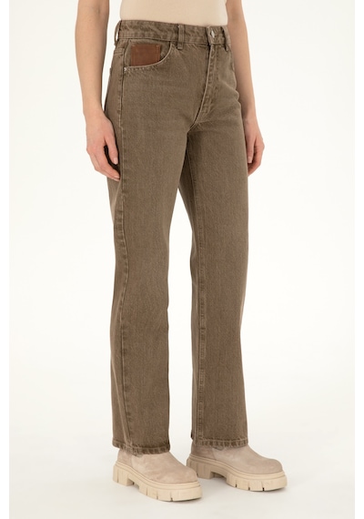 U.S. Polo Assn. Kadın Açık Kahverengi Loose Fit Jean Pantolon 50290891-VR002