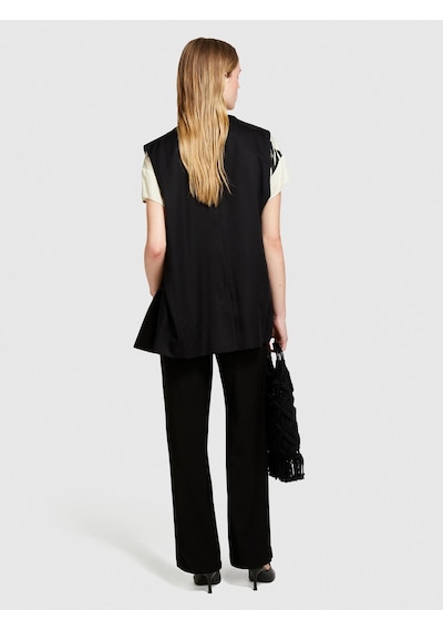 Sisley Viskoz Önü Pileli Geniş Paça Pantolon Kadın Siyah Pantolon - 324p49nmlf057