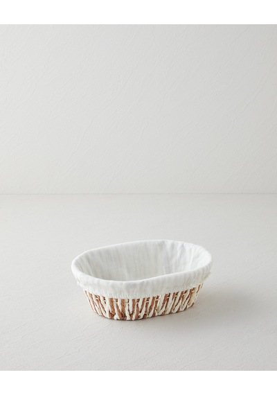 English Home Navessa Kağıt Ekmek Sepeti 24x18x8 Cm Krem Krem
