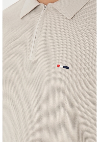U.S. Polo Assn. Erkek Regular Fit Yarım Fermuarlı Taş Basic Kazak 50298266-VR049