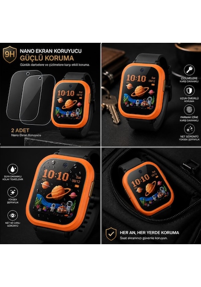 Tcl Kids Watch K5 İle Uyumlu Ekran Koruyucu Nano Parlak 2 Adet Mt50v