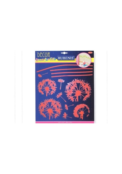 Fosforlu Çiçek Figürlü Oda Sticker 29 X 29 Cm Diğer
