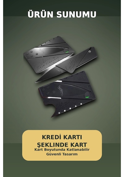Kredi Kartı Boyutunda Katlanabilir Güvenlik Bıçağı Çift Uçlu Cüzdan Tipi Çakı Çok Renkli