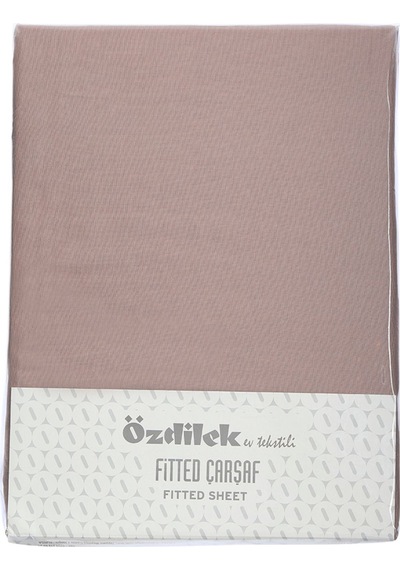 Özdilek Kahverengi Fitted Lastikli Kumaş Çarşaf Yastık Kılıflı Yatak Çarşafı 100x200