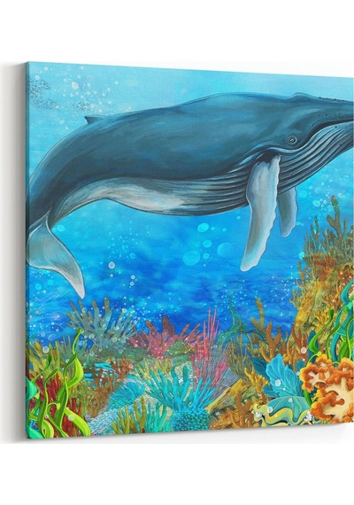 Olla 100x100 Cm 12085k Akvaryum / Balık Görseli Kare Kanvas Tablo
