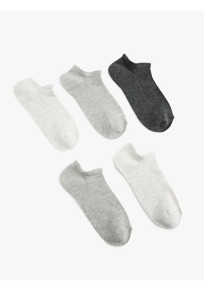 Koton 5'li Basic Patik Çorap Seti Gri 6sak80572aa Gri