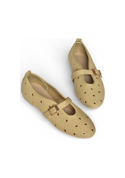 Fox Shoes Y820410104 Ten Triko Kumaş Kadın Babet Ten