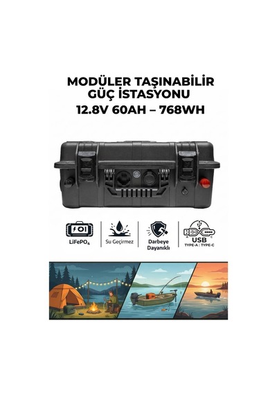 Oslo Iqx Modüler Taşınabilir Güç İstasyonu 12.8v 60ah-768wh Siyah