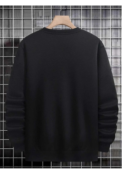 Adrift Manfinity Sporsity Letter Graphic Sweatshirt Siyah Siyah