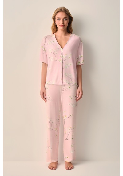 Suwen Laurel Pijama Takımı Sh26606660334 Pembe